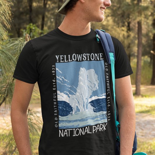 Yellowstone Nationalpark Altes treuer verzweifelte T-Shirt