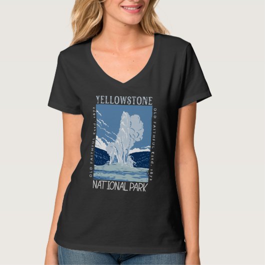 Yellowstone Nationalpark Altes treuer verzweifelte T-Shirt (Vorderseite)
