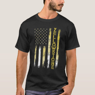Yellowstone Nationalpark American Flag Vintag T-Shirt