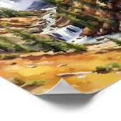 Yellowstone Nationalpark Artist Point Wasserfarbe Poster (Ecke)