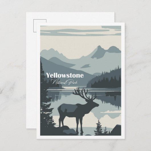 Yellowstone Nationalpark Artwork Place Postkarte (Vorne/Hinten)