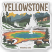Yellowstone-Nationalpark Aufkleber (Vorderseite)