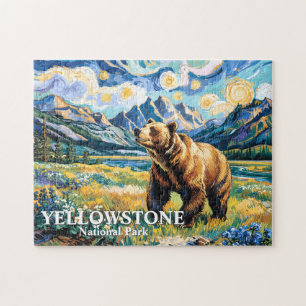 Yellowstone-Nationalpark Bärenlandschaft Van Gogh Puzzle