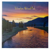 Yellowstone Nationalpark bei Sunset Fliese (Vorderseite)
