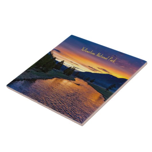 Yellowstone Nationalpark bei Sunset Fliese (Seite)