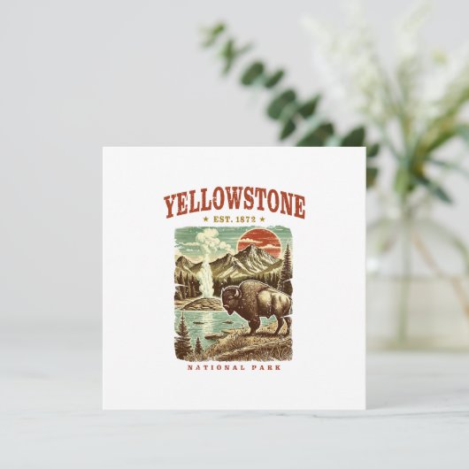 Yellowstone Nationalpark - Berg und Bison (Stehend Vorderseite)