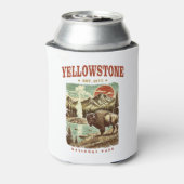 Yellowstone Nationalpark - Berg und Bison Dosenkühler (Kanne Rückseite)