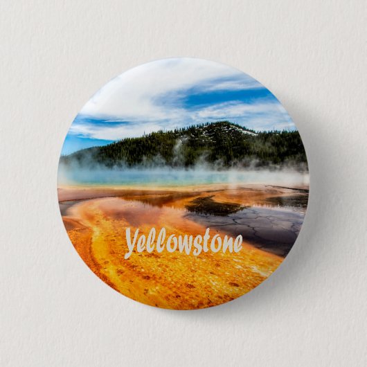 Yellowstone Nationalpark Berge Naturtiere Button (Vorderseite)