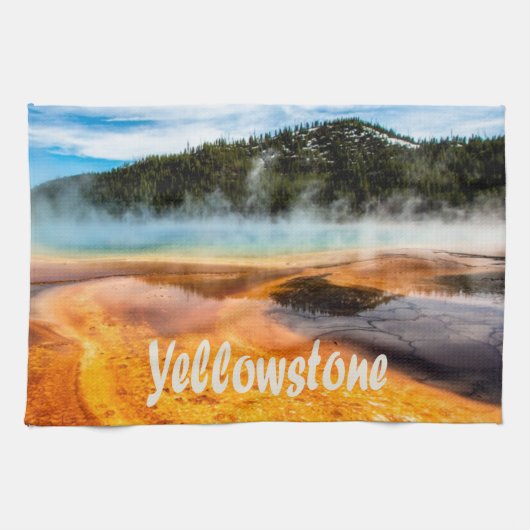 Yellowstone Nationalpark Berge Naturtiere Geschirrtuch (Horizontal)