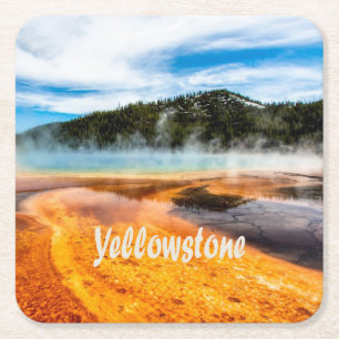 Yellowstone Nationalpark Berge Naturtiere Rechteckiger Pappuntersetzer