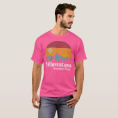 Yellowstone Nationalpark Berge Retro Wandern C T-Shirt (Vorne ganz)