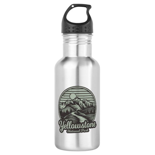 Yellowstone-Nationalpark-Bergpfad Edelstahlflasche (Vorderseite)