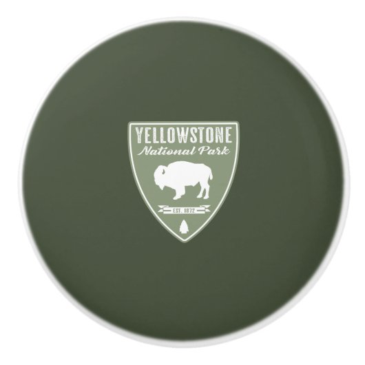 Yellowstone-Nationalpark-Bison Keramikknauf (Vorderseite)