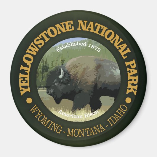 Yellowstone-Nationalpark (Bison) Magnet (Vorne)