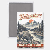 Yellowstone-Nationalpark - Bison Magnet (Vorderseite/Rückseite)