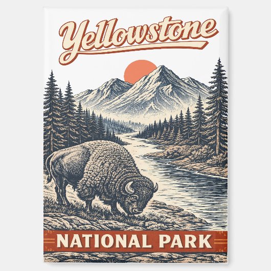 Yellowstone-Nationalpark - Bison Magnet (Vorderseite)