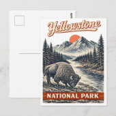 Yellowstone-Nationalpark - Bison Postkarte (Vorne/Hinten)