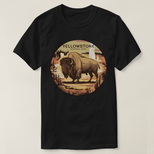 Yellowstone Nationalpark Bison T-Shirt (Design vorne)