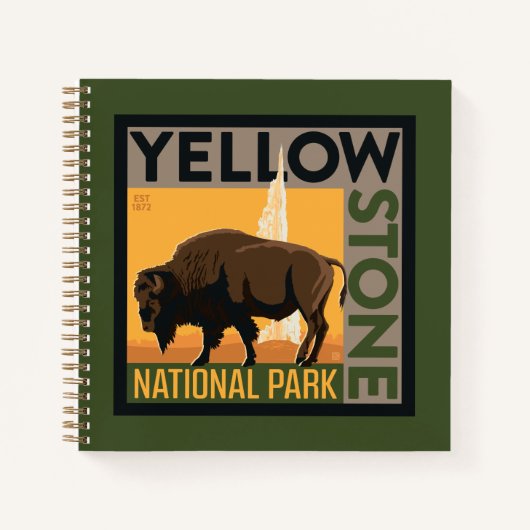 Yellowstone-Nationalpark | Buffalo Notizblock (Vorderseite)