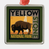 Yellowstone-Nationalpark | Buffalo Ornament Aus Metall (Vorne)