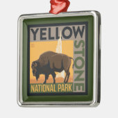 Yellowstone-Nationalpark | Buffalo Ornament Aus Metall (Links)