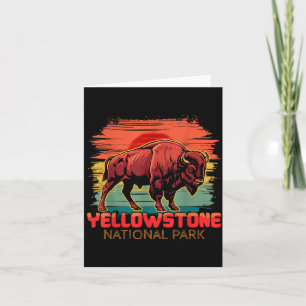 Yellowstone Nationalpark Büffel Bison Sonnenunterg Karte