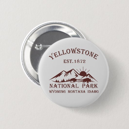 Yellowstone Nationalpark Button (Vorne & Hinten)