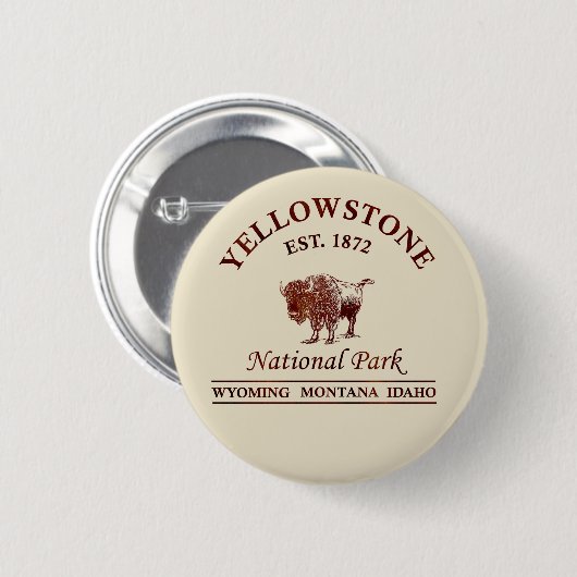 Yellowstone Nationalpark Button (Vorne & Hinten)