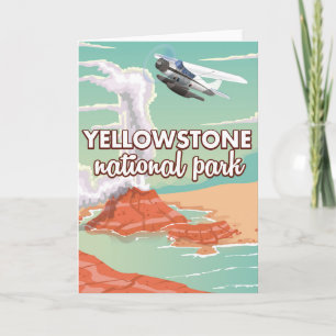 Yellowstone Nationalpark Cartoon-Reiseplakat Feiertagskarte