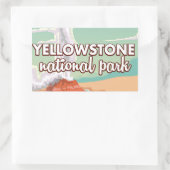 Yellowstone Nationalpark Cartoon Reiseplakat Rechteckiger Aufkleber (Tasche)