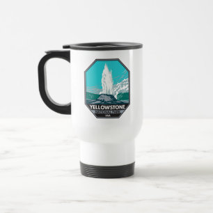 Yellowstone-Nationalpark Castle Geyser Vintage Reisebecher