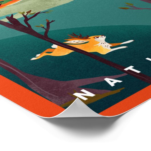 Yellowstone Nationalpark Coole Farbenfrohe Reisen Poster (Ecke)