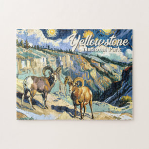 Yellowstone Nationalpark Dickhornschaf Van Gogh Puzzle