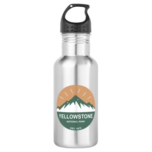 Yellowstone-Nationalpark Edelstahlflasche (Vorderseite)