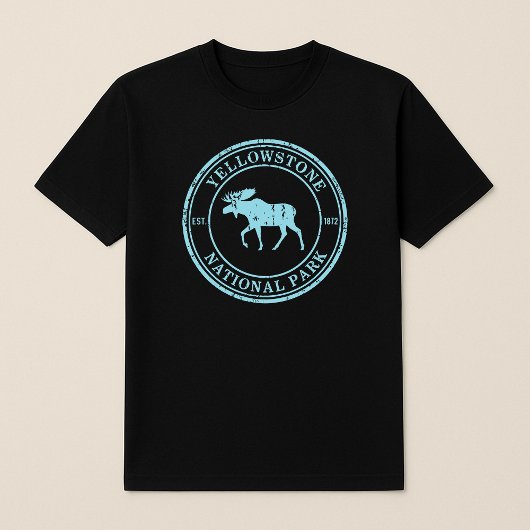 Yellowstone Nationalpark Elch Abzeichen T-Shirt