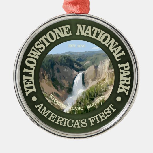 Yellowstone-Nationalpark (Fall) Ornament Aus Metall (Vorne)