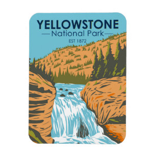 Yellowstone Nationalpark Firehole Falls Vintage Magnet