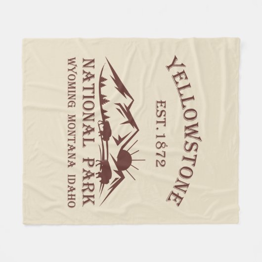 Yellowstone Nationalpark Fleecedecke (Vorderseite (Horizontal))