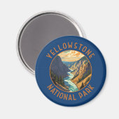 Yellowstone Nationalpark Fluss Distressed Circle Magnet (Vorderseite/Rückseite)