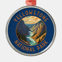 Yellowstone Nationalpark Fluss Distressed Circle