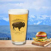 Yellowstone Nationalpark gegründet "Dated Bison" Glas