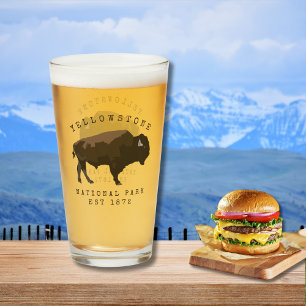 Yellowstone Nationalpark gegründet "Dated Bison" Glas