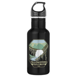 Yellowstone Nationalpark Gibbon Falls Vintag Edelstahlflasche