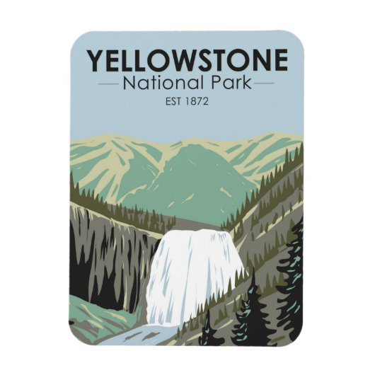 Yellowstone Nationalpark Gibbon Falls Vintag Magnet (Vertikal)