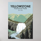 Yellowstone Nationalpark Gibbon Falls Vintag Poster (Vorne)