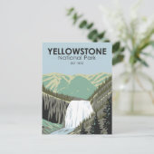 Yellowstone Nationalpark Gibbon Falls Vintag Postkarte (Stehend Vorderseite)