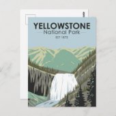 Yellowstone Nationalpark Gibbon Falls Vintag Postkarte (Vorne/Hinten)