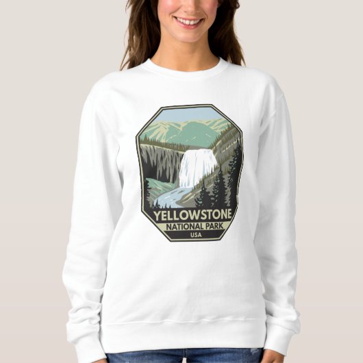 Yellowstone Nationalpark Gibbon Falls Vintag Sweatshirt (Vorderseite)