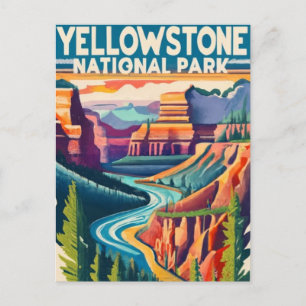 Yellowstone Nationalpark Grand Canyon Feiertagspostkarte