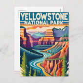 Yellowstone Nationalpark Grand Canyon Feiertagspostkarte (Vorne/Hinten)